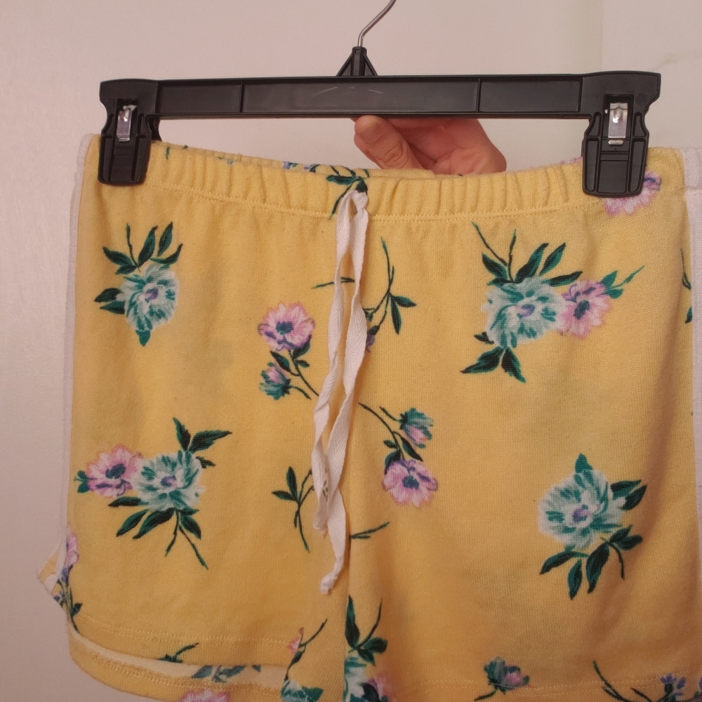 No Comment yellow floral shorts